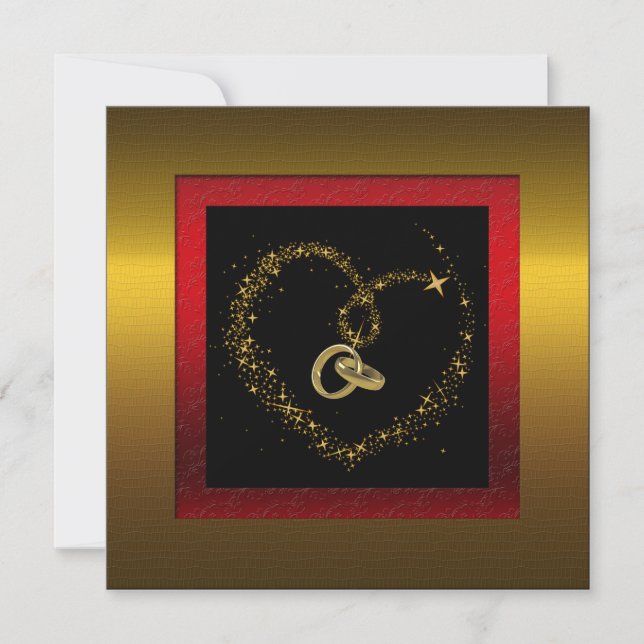 Golden 50th Wedding Anniversary Party Invitation (Front)