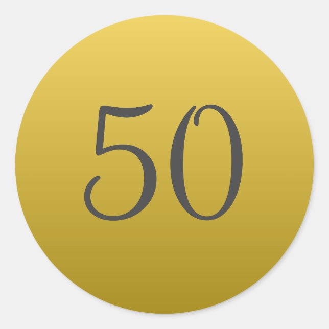 Golden 50th Wedding Anniversary Party Stickers (Front)