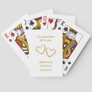Golden 50th Wedding Anniversary Personalised Gift Playing Cards