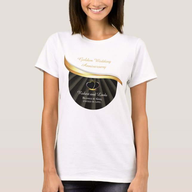 Golden 50th Wedding Religious Anniversary  T-Shirt (Front)