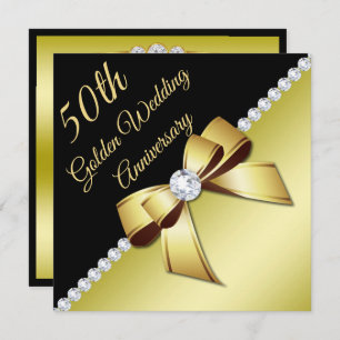 Golden 5oth Wedding Anniversary Invitation
