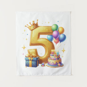 Golden 5th Birthday Tapestry