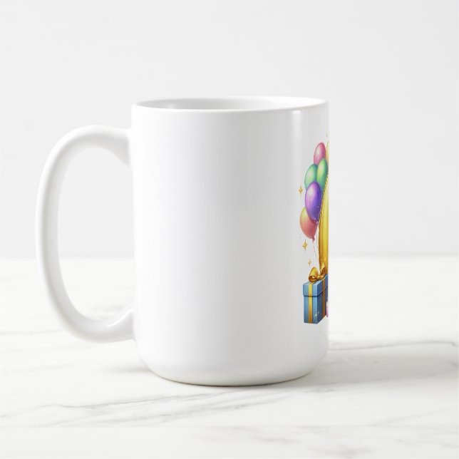 Golden 6th Birthday Coffee Mug (Left)
