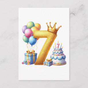 Golden 7th Birthday Enclosure Card
