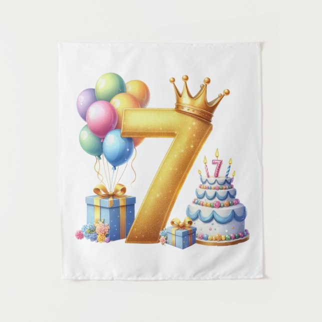 Golden 7th Birthday Tapestry (Front)