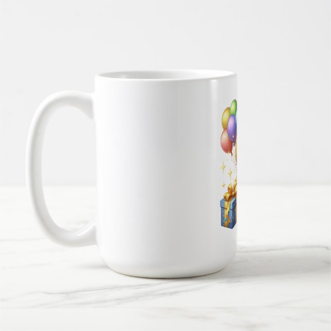 Golden 8th Birthday Coffee Mug (Left)