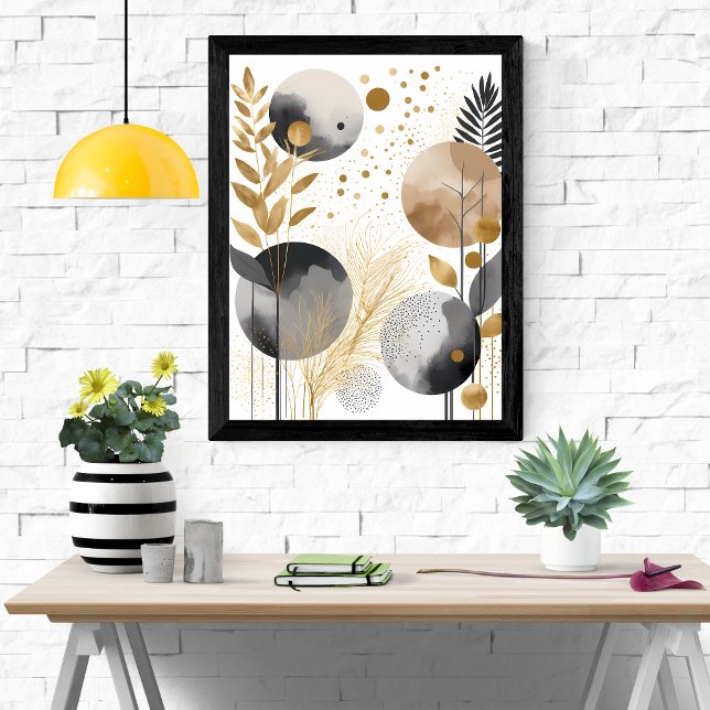 Golden Abstract Art, Modern Minimalist Poster (Creator Uploaded)