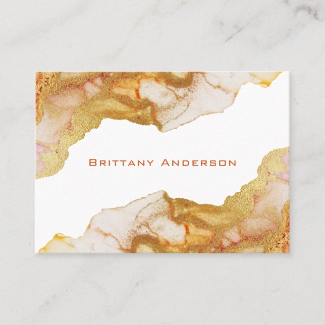 Golden Abstract DIY Business Card (Front)