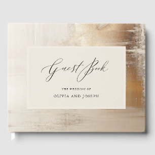Golden Abstract Elegant Wedding Guest Book