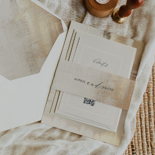 Golden Abstract Elegant Wedding Invitation Belly Band