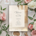 Golden Abstract | Elegant Wedding Programme<br><div class="desc">This gorgeous,  modern wedding welcome program features an elegant faux abstract gold look background with a neutral beige centre.</div>