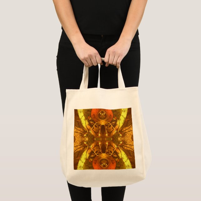 Golden Abstract Large Tote Bag (Front (Product))