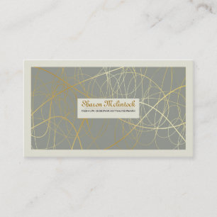 Golden Abstract Lines Business Card