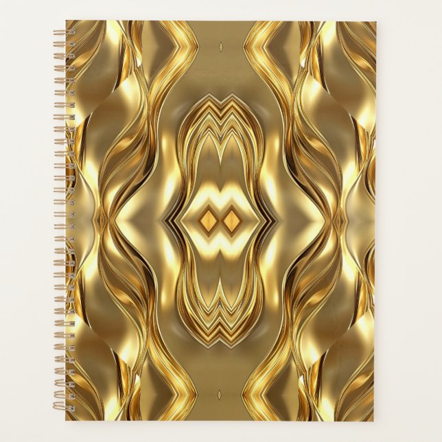 Golden abstract mandala pattern planner (Front)