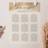 Golden Abstract | Modern Wedding Seating Chart