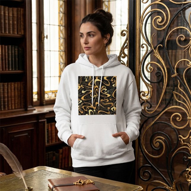 Golden Abstract Swirl Pattern Hoodie (Creator Uploaded)