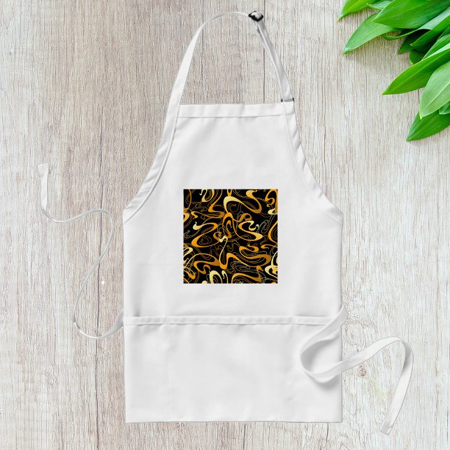 Golden Abstract Swirl Pattern Standard Apron (Creator Uploaded)