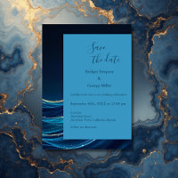 Golden Accented Abstract Ocean Waves wedding