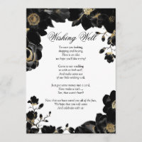 Golden Accented Black Floral Wishing Well