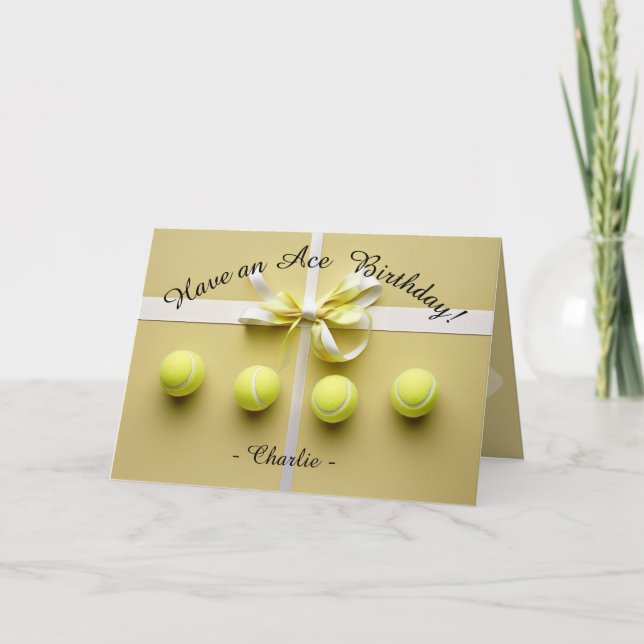 🎾Golden Ace Birthday Bliss Card (Front)