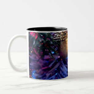 Golden Acorn and Squirrel Two-Tone Coffee Mug