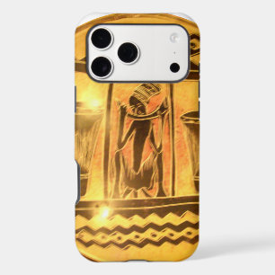 Golden African Ethnic Art Print Design