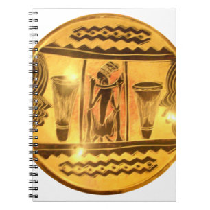 Golden African Ethnic Art Print Design Notebook