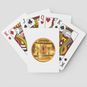 Golden African Ethnic Art Print Design Playing Cards