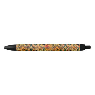 Golden Age Botanical  Black Ink Pen