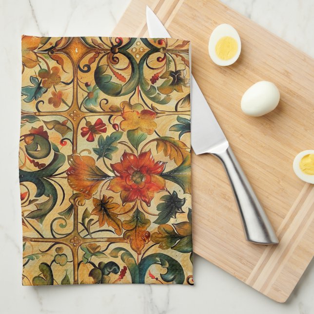 Golden Age Botanical  Tea Towel (Quarter Fold)