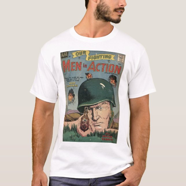 Golden Age Comic Art - Men in Action T-Shirt (Front)