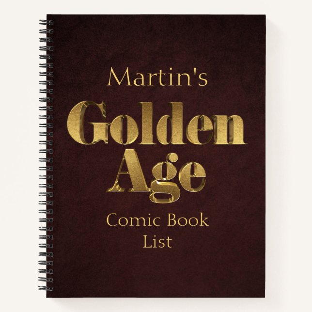 Golden Age Comic Book List Notebook (Front)