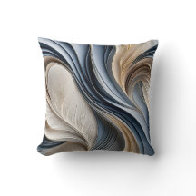 Golden Air - Soft Blue and Gold Flowing Abstract