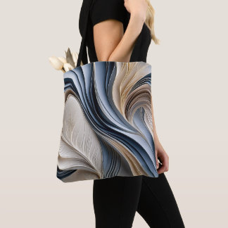 Golden Air - Soft Blue and Gold Flowing Abstract Tote Bag