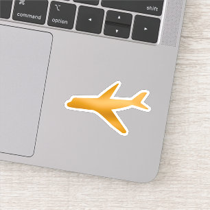 Golden aircraft, side view sticker