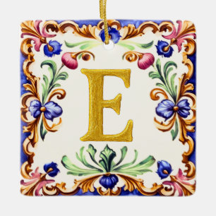 Golden Alphabet – Letter E Ceramic Ornament