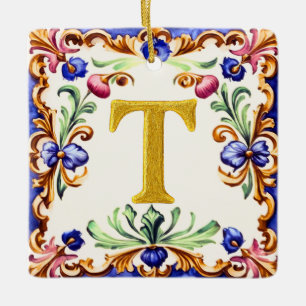 Golden Alphabet – Letter T Ceramic Ornament
