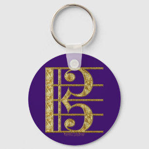 Golden Alto Clef Key Ring