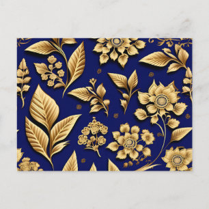 Golden Amaranth on Royal Blue Postcard