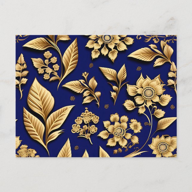 Golden Amaranth on Royal Blue  Postcard (Front)