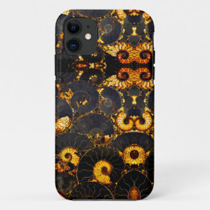 Golden Amber black Nautilus shell pattern, fossil  Case-Mate iPhone Case