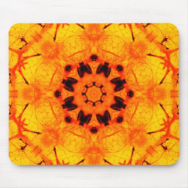 Golden Amber Mandala Art Mouse Pad (Front)