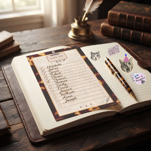 Golden Amber Tortoiseshell Customisable Checklist Post-it Notes