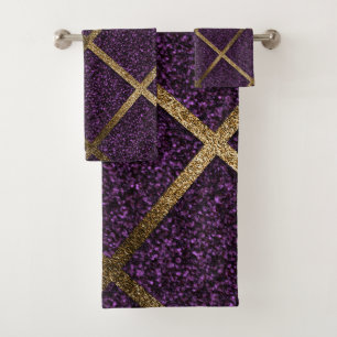 GOLDEN AMETHYST GEMSTONES BATH TOWEL SET
