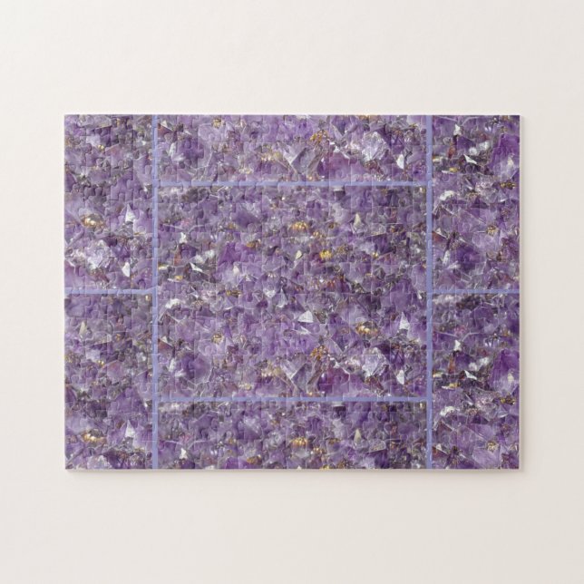 Golden Amethyst Shimmer Jigsaw Puzzle (Horizontal)