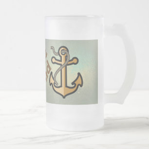 Golden Anchor Best Dad Frosted Glass Beer Mug