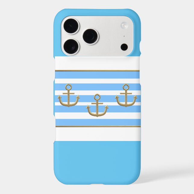 golden anchor blue white background (Back)