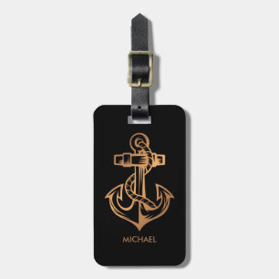 Golden Anchor Luggage Tag