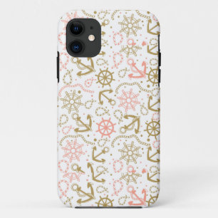 Golden Anchor Pattern Case-Mate iPhone Case