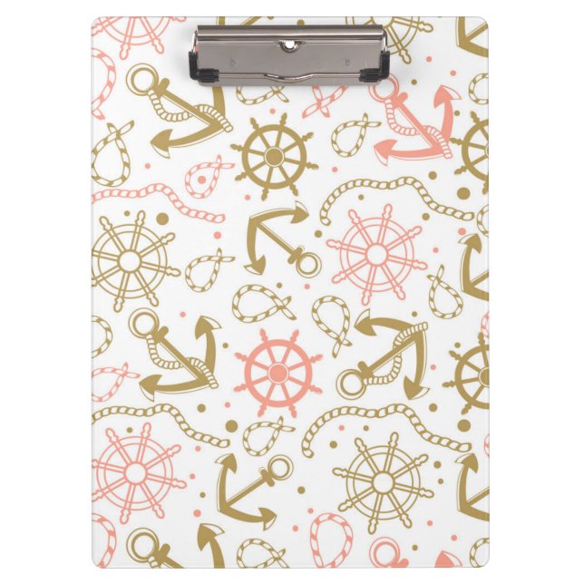 Golden Anchor Pattern Clipboard (Front)